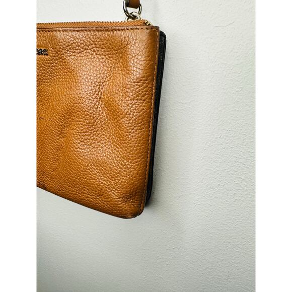 MICHAEL KORS Brown Tan Jet Set Travel Double Gusset Crossbody Purse - Picture 5 of 11